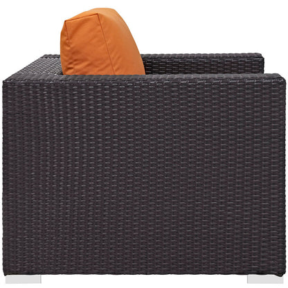 Convene Outdoor Patio Armchair - Espresso Orange