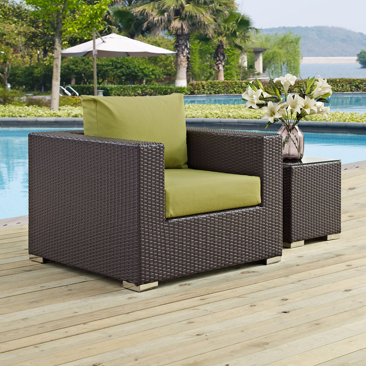 Convene Outdoor Patio Armchair - Espresso Peridot