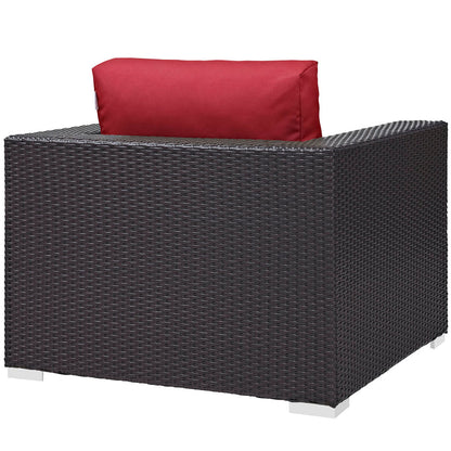 Convene Outdoor Patio Armchair - Espresso Red