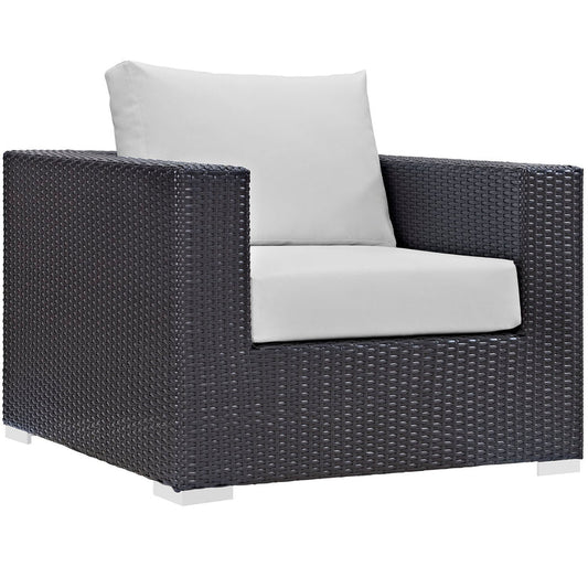 Convene Outdoor Patio Armchair - Espresso White