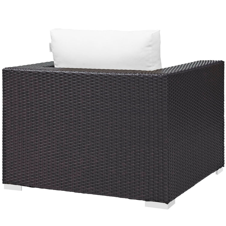 Convene 4 Piece Set Outdoor Patio with Fire Pit - Espresso White
