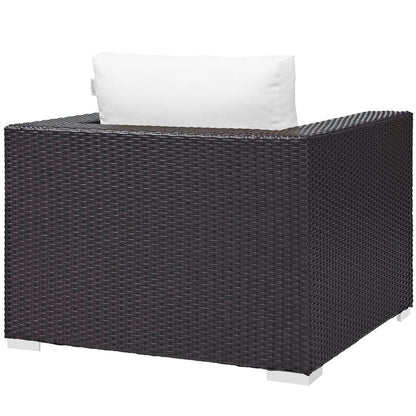 Convene 4 Piece Set Outdoor Patio with Fire Pit - Espresso White