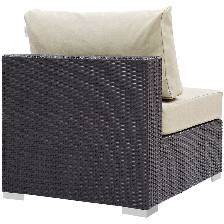 Convene 5 Piece Outdoor Patio Sectional Set - Espresso Beige