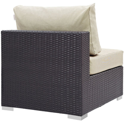 Convene 5 Piece Outdoor Patio Sectional Set - Espresso Beige
