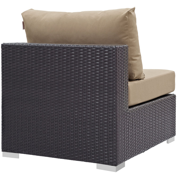 Convene 5 Piece Outdoor Patio Sectional Set - Espresso Mocha