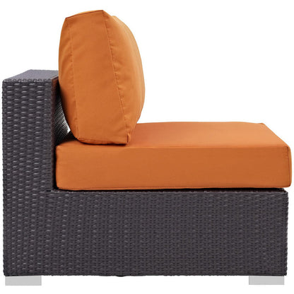 Convene 8 Piece Outdoor Sectional Set - Espresso Orange