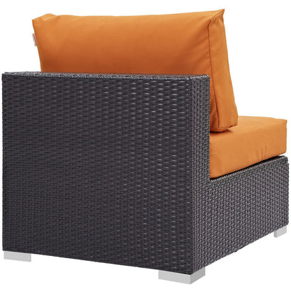 Convene 8 Piece Outdoor Sectional Set - Espresso Orange