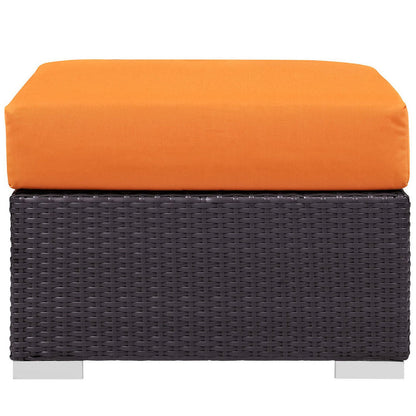 Convene 8 Piece Outdoor Sectional Set - Espresso Orange