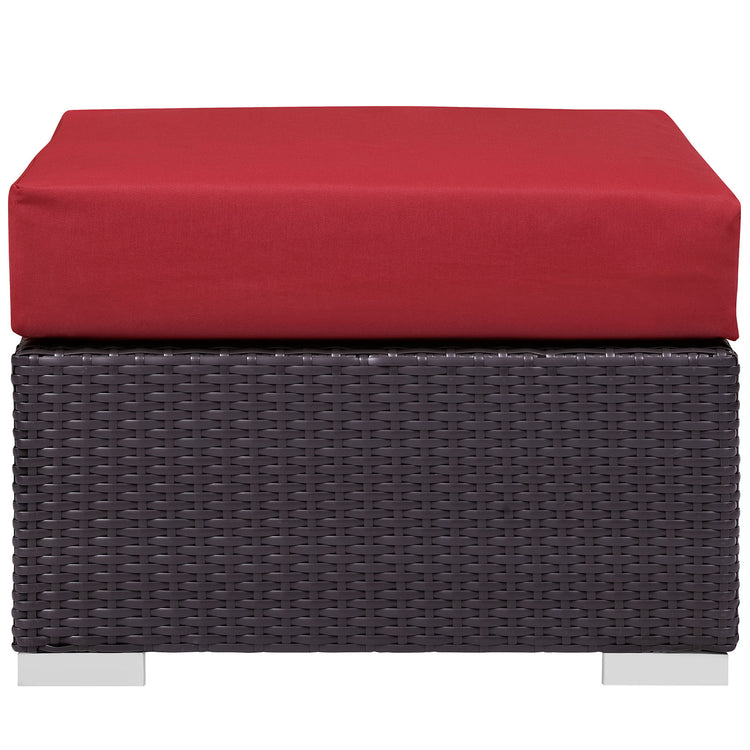 Convene 3 Piece Set Outdoor Patio with Fire Pit - Espresso Red