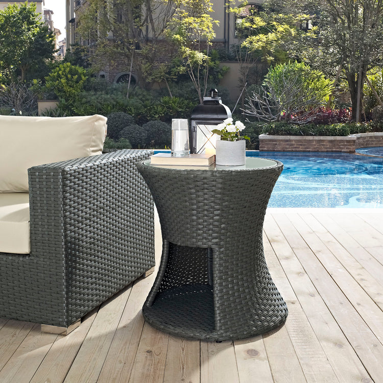 Sojourn Round Outdoor Patio Side Table - Default Title