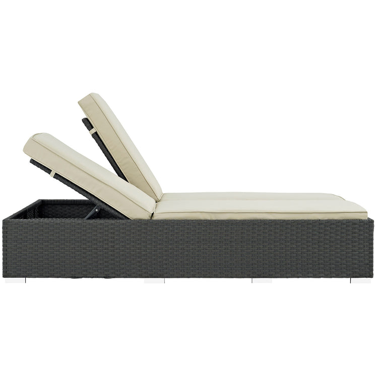 Sojourn Outdoor Patio Sunbrella® Double Chaise - Chocolate Beige