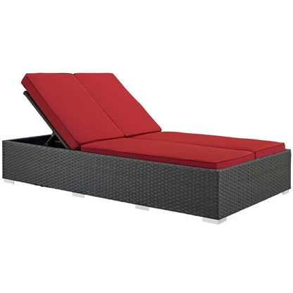 Sojourn Outdoor Patio Sunbrella® Double Chaise - Chocolate Red
