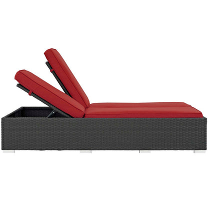 Sojourn Outdoor Patio Sunbrella® Double Chaise - Chocolate Red