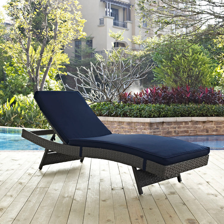 Sojourn Outdoor Patio Sunbrella® Chaise - Canvas Navy