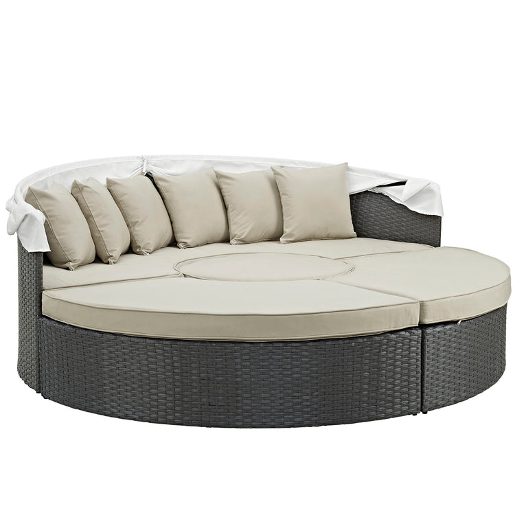 Sojourn Outdoor Patio Sunbrella® Daybed - Antique Canvas Beige