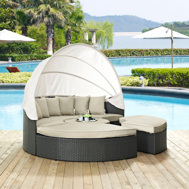 Sojourn Outdoor Patio Sunbrella® Daybed - Antique Canvas Beige