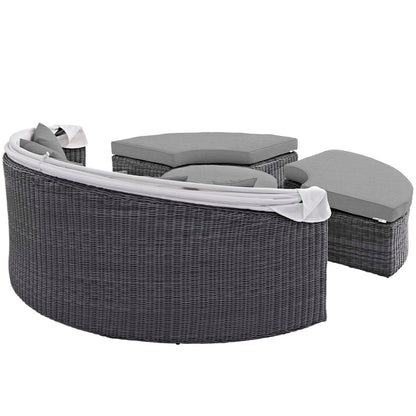 Summon Canopy Outdoor Patio Sunbrella® Daybed - Canvas Gray