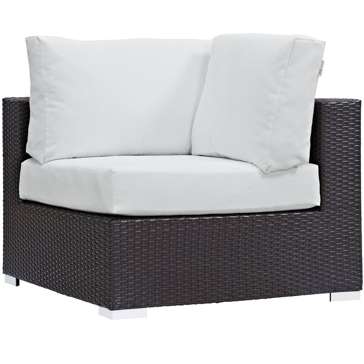 Convene 7 Piece Outdoor Patio Sectional Set - Espresso White