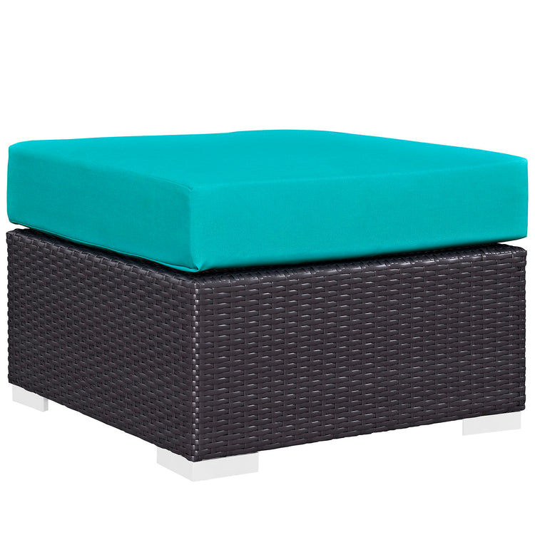 Convene 5 Piece Outdoor Patio Sofa Set - Espresso Turquoise