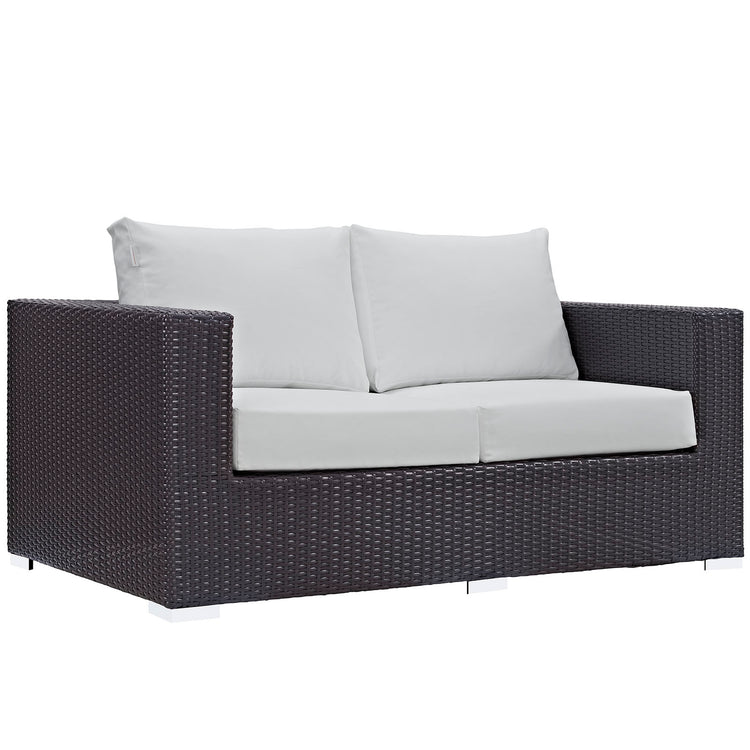 Convene 8 Piece Outdoor Patio Sofa Set - Espresso White