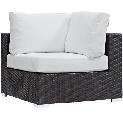 Convene 10 Piece Outdoor Patio Sectional Set - Espresso White