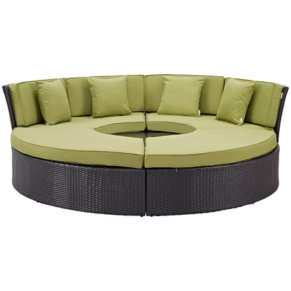 Convene Circular Outdoor Patio Daybed Set - Espresso Peridot