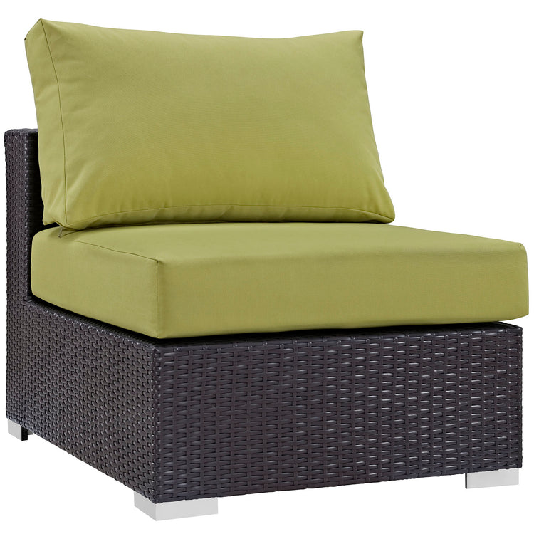Convene 5 Piece Outdoor Patio Sectional Set - Espresso Peridot