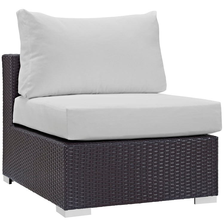 Convene 5 Piece Outdoor Patio Sectional Set - Espresso White