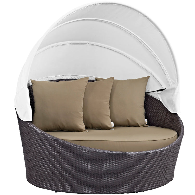 Convene Canopy Outdoor Patio Daybed - Espresso Mocha