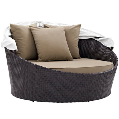 Convene Canopy Outdoor Patio Daybed - Espresso Mocha