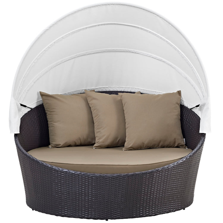 Convene Canopy Outdoor Patio Daybed - Espresso Mocha