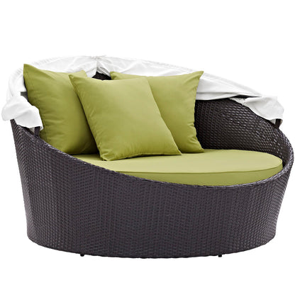 Convene Canopy Outdoor Patio Daybed - Espresso Peridot