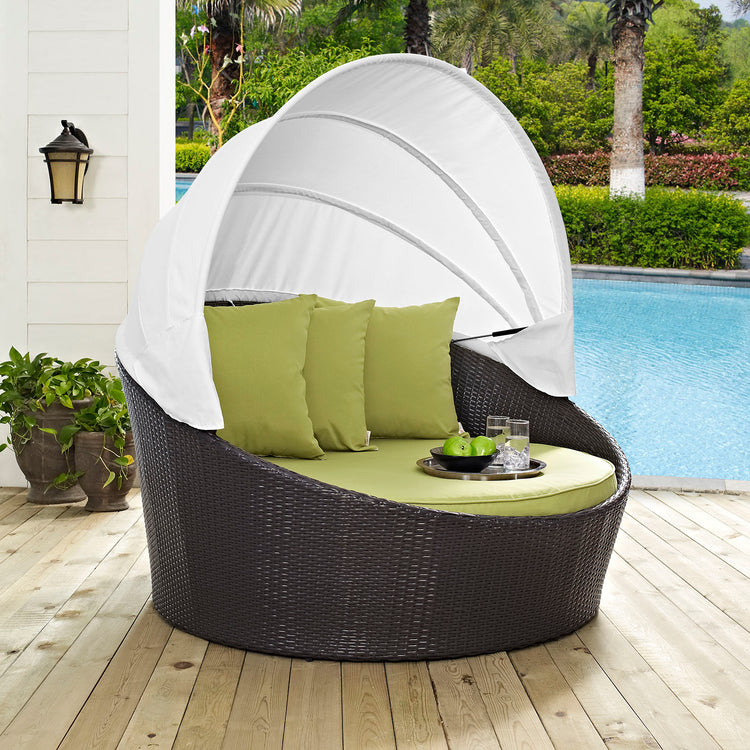 Convene Canopy Outdoor Patio Daybed - Espresso Peridot