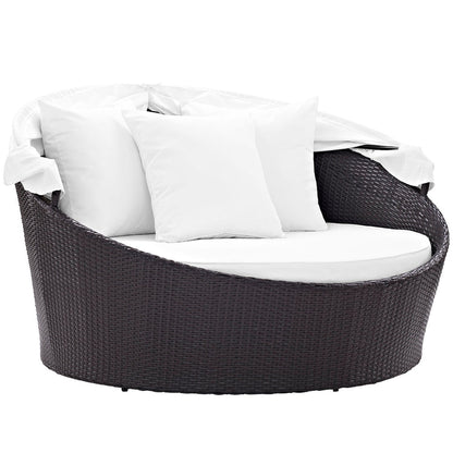 Convene Canopy Outdoor Patio Daybed - Espresso White