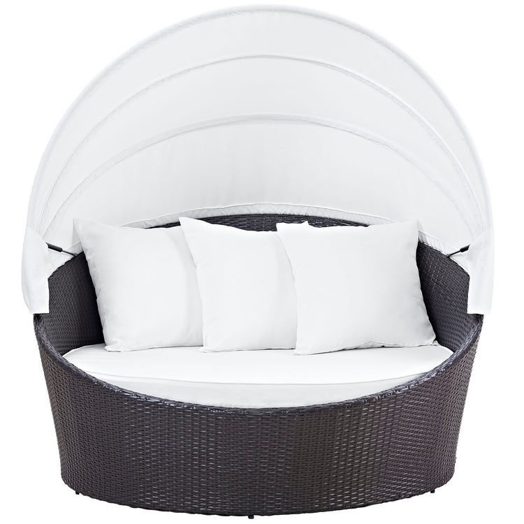 Convene Canopy Outdoor Patio Daybed - Espresso White