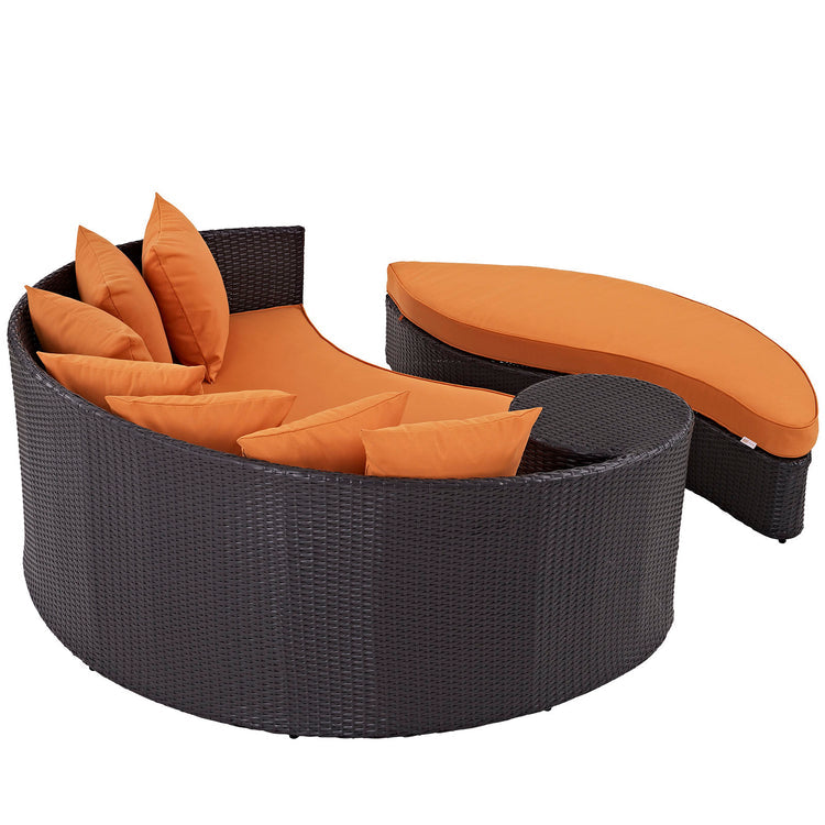 Convene Outdoor Patio Daybed - Espresso Orange