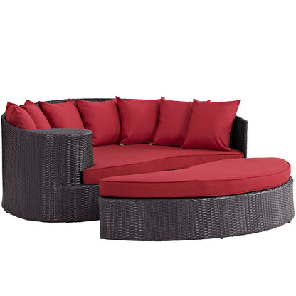 Convene Outdoor Patio Daybed - Espresso Red