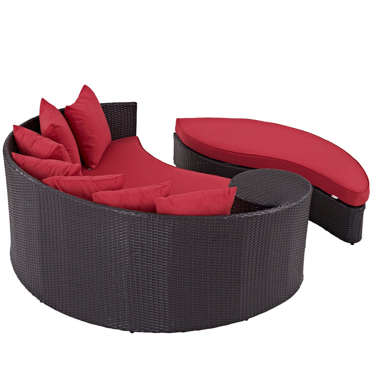 Convene Outdoor Patio Daybed - Espresso Red