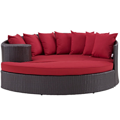 Convene Outdoor Patio Daybed - Espresso Red