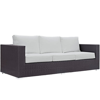 Convene 3 Piece Outdoor Patio Sofa Set - Espresso White
