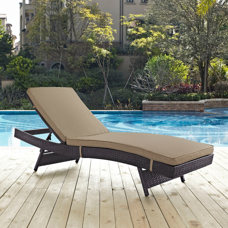 Convene Outdoor Patio Chaise - Espresso Mocha