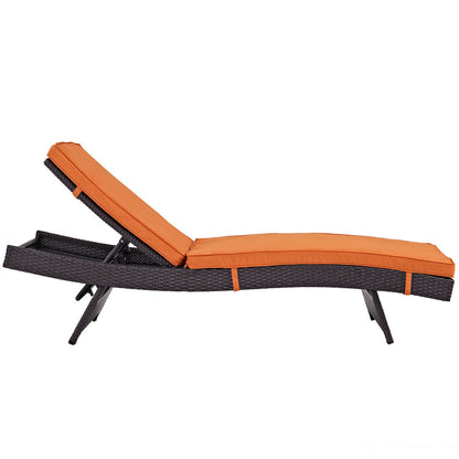 Convene Outdoor Patio Chaise - Espresso Orange