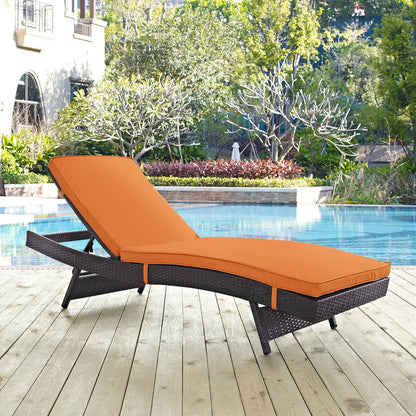 Convene Outdoor Patio Chaise - Espresso Orange