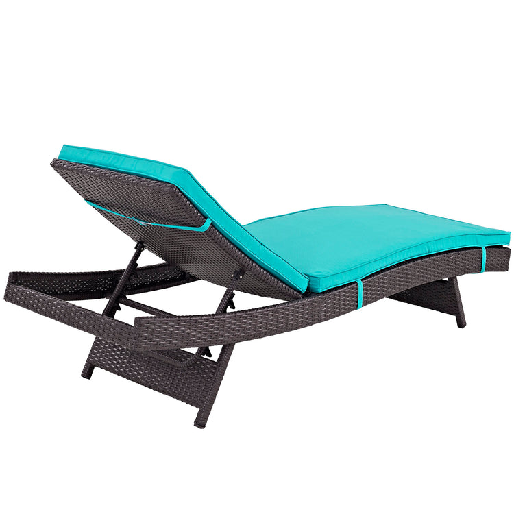 Convene Outdoor Patio Chaise - Espresso Turquoise