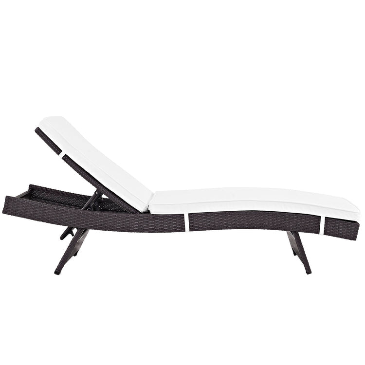 Convene Outdoor Patio Chaise - Espresso White