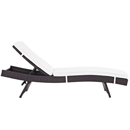 Convene Outdoor Patio Chaise - Espresso White