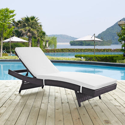 Convene Outdoor Patio Chaise - Espresso White