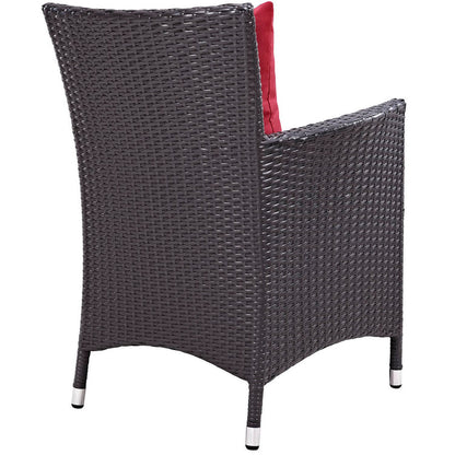 Convene 4 Piece Outdoor Dining Set - Espresso Red