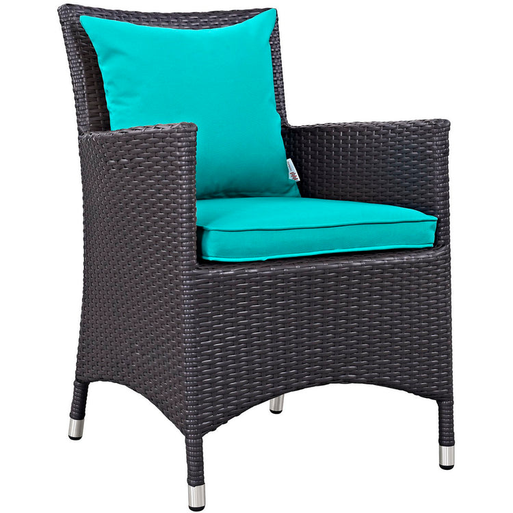 Convene 4 Piece Outdoor Dining Set - Espresso Turquoise