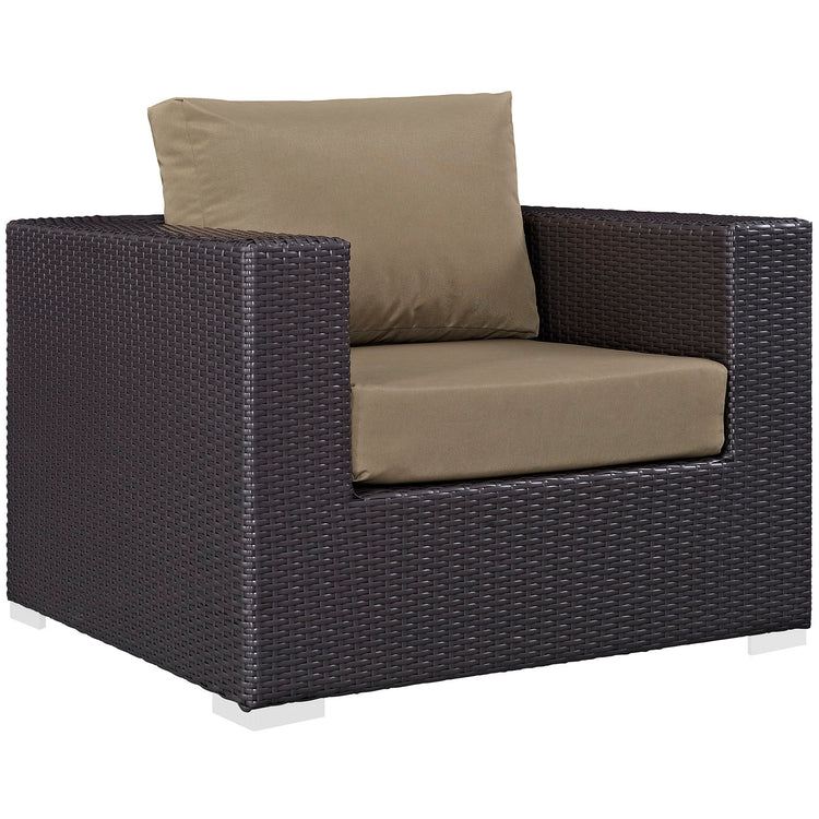 Convene 4 Piece Outdoor Patio Sectional Set - Espresso Mocha